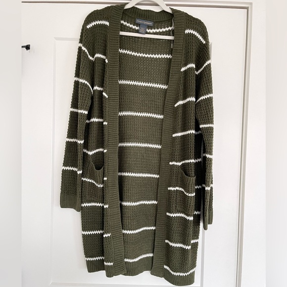 Olive Knit Cardigan - Picture 1 of 3